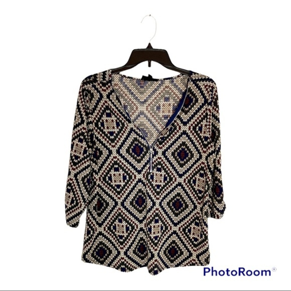 Corvia Women's Geometric Print Blouse Size Medium
